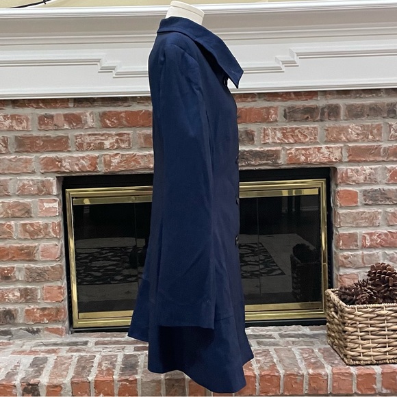 Vintage Max New York blue coat w/ black croc-print collar / 12 / EUC - Picture 5 of 16